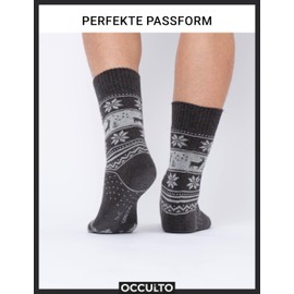 Occulto Men's Warm Winter Socks Pack of 6 (Model: Bille), black