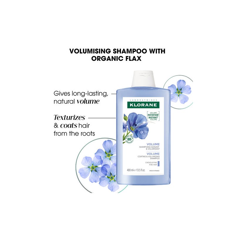 Klorane Volumising Organic Flax Shampoo 400ml