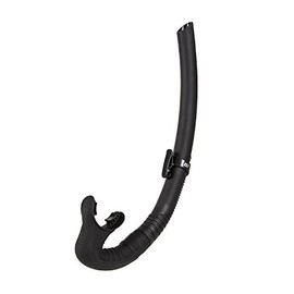 IST Dry Top Foldable Snorkel for Freediving & Spearfishing, Flexible Roll Up Design, Compact for Travel- Black