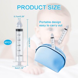 Pack of 4 Baby Nasal Aspirators, Baby Nasal Aspirator, Baby Nasal Aspirator, Baby Nasal Wash, Nasal Rinse Baby, Nasal Aspirator, Portable Reusable Nose Shower, White, 10 ml