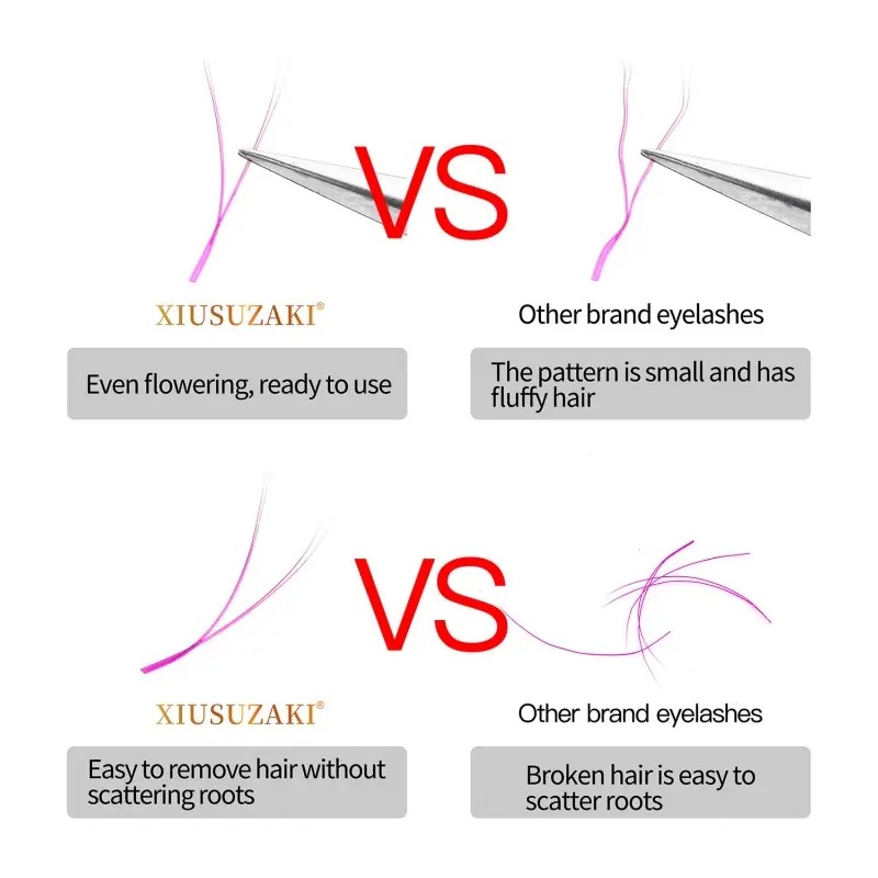 Extensiones De Pestañas Xiusuzaki, Con Forma De Y, Triple Pu