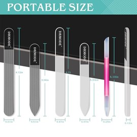 Lima de uñas de cristal con funda, 5 piezas de cristal para pulir uñas nano, kit de brillo de uñas, regalo para hombres y mujeres, limas de uñas de seguridad para uñas acrílicas naturales, herramienta de manicura