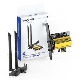 WAVLINK Tarjeta WiFi 6E PCIe AX5400M WiFi, tarjeta de red 2024 Adaptador inalámbrico AX210 de triple banda con Bluetooth 5.3, MU-MIMO, WPA3, OFDMA, soporte de perfil bajo, disipador de calor