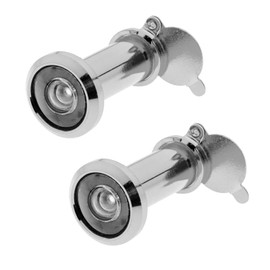 Create idea 2pcs Door Viewer Peephole Barrel Diameter 16mm for Thickness 35mm to 55mm Doors 220° Wide Angle Spy Hole with Privacy Cover for Home Office Hotel Silver