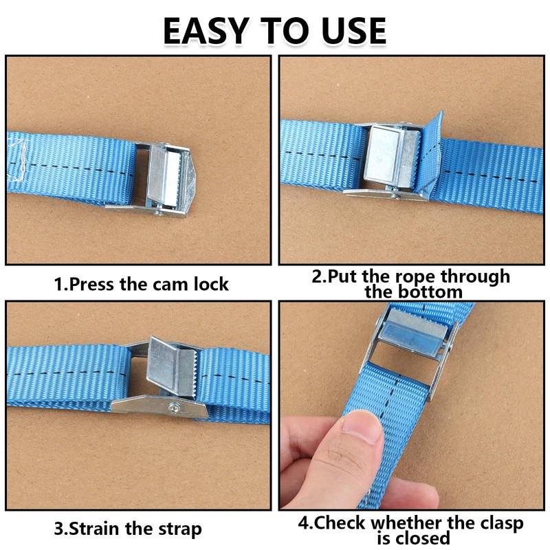 ASelected 4Pcs Ratchet Tie Down Straps 4 M X 25