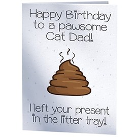 Funny Joke Birthday Card from The Cat for Pawsome Cat Dad