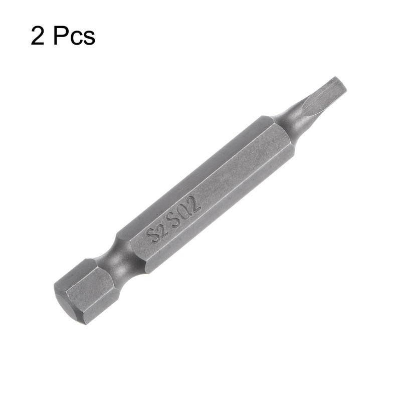 sourcing map 2pcs SQ2 Square Screwdriver Bit 1/4" Hex Shank