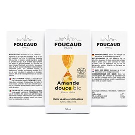 FOUCAUD Vegetable oil from sweet almond | Prunus dulcis | Organic | 100% natural | softening | softening | soothing | 50 ml | French brand since 1946