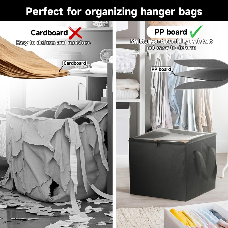 Clothes Hanger Organizer Holder, Rigid Hanger Storage Containers with Transparent