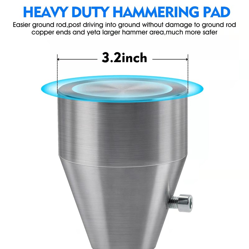 GONENGNAIL-Ground Rod Driver Cap,Heavy-duty Steel Hammer Pad Tool for Driving
