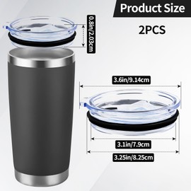 20oz Splash-Proof Silicone Travel Mug Lid - Slim Replacement Cover for Yeti Rambler Tumblers