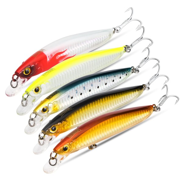 KINGDOM Sea Bass Minnow Lure, Sea Fishing, Floating, Center of