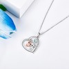 JERWLI Sterling Silver 925 Cute Animal Necklace Heart Pendant Jewellery