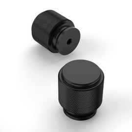 Amerdeco 10 Pack Matte Black Knurled Cabinet Knobs Kitchen Cabinet Pulls for Drawer Dresser, Cupboard and Wardrobe AM003