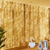 Clearhill 2Pack 3 * 3Curtain String Lights,300LED Warm，8 Modes Fairy