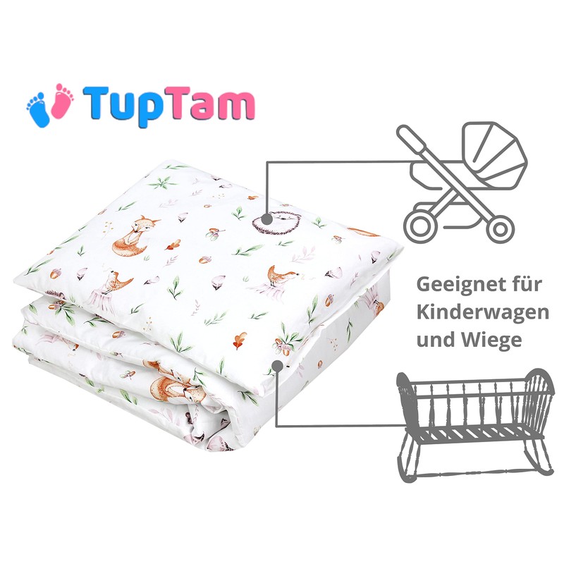 TupTam Baby Crib Pram Bedding Set Duvet Pillow - 4