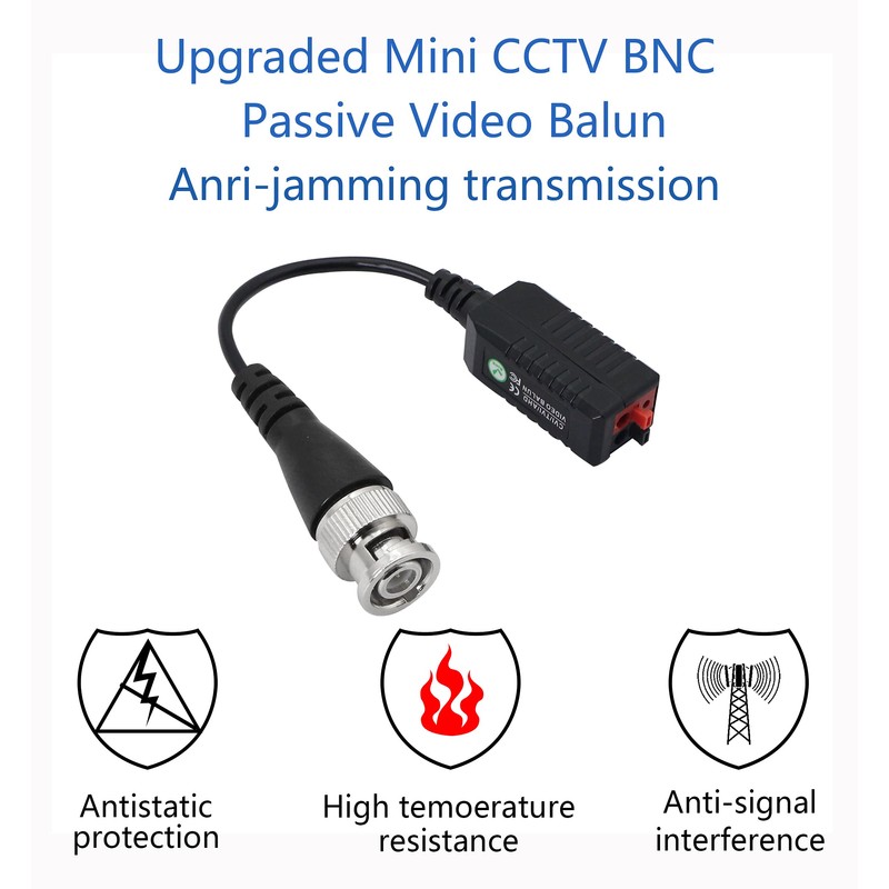 YACSEJAO Video Balun HD-CVI TVI AHD Passive Connector BNC Video