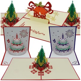 Pack of 6 Luxury 3D Pop-Up Card Bundle for Birthdays, Anniversaries, Mother's Day, Father's Day, and Christmas – Greeting Cards Set with Intricate Design (BUNDLE E)