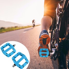 Nylon Fiber Non-Slip Bike Pedals, Universal Platform Pedals for Kids Bike, and Long-Distance Cycling, 4.72 X 4.13 X 0.66 Inch, Blue