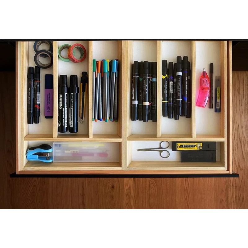 Clicmania Organizador De Cubiertos Madera Cajon Cocina Divisiones