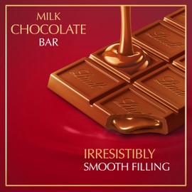 Lindt LINDOR Milk Chocolate Truffle Bar, Easter Chocolate Candy Bar with Smooth Center, 3.5 oz. (12 Pack)