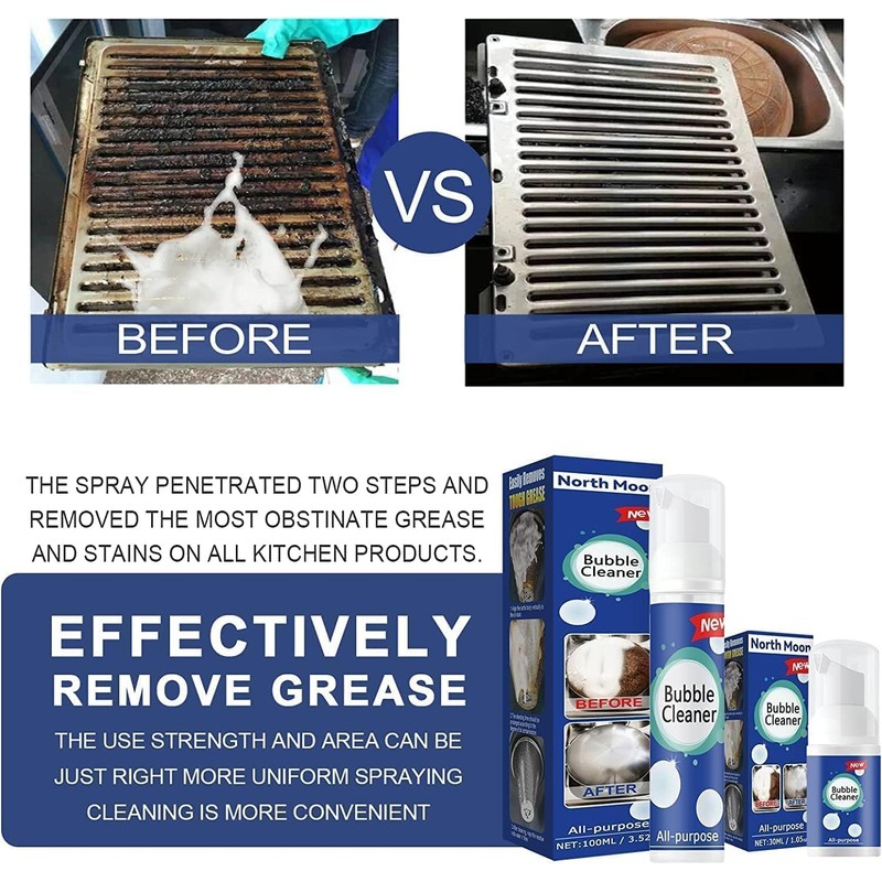  All Purpose Rinse Cleaning Spray, Bubble Cleaner Foam, All