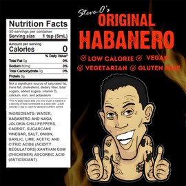 Steve-O's Hot Sauce - Habanero Hot Sauce | Garlic Habanero Hot Sauce for Tacos, Burgers, Nachos, Eggs, BBQ (5 fl oz)