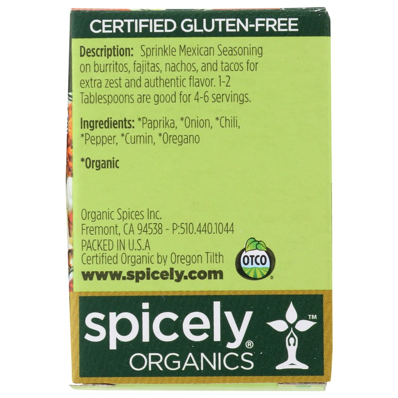 Spicely Organic Seasoning, Mexican - Compact