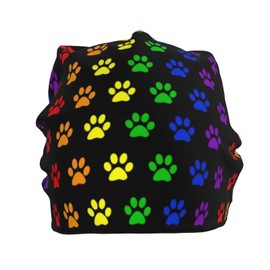 Dog Paw Print Slouchy Beanie,Summer Winter Warm Knitted Hat Soft Sleep Cap Beanie Cap for Women Men