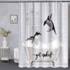 WUASDCS Funny Penguin Shower Curtain Cute Animals in Bathtub Bubble