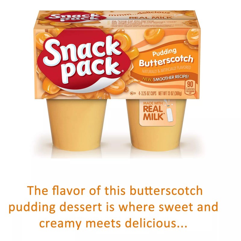 Snack Pack Butterscotch Pudding Cups 13 oz (3 Pack) Snack