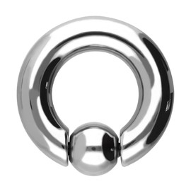 Treuheld® Spring Loaded Ball Closure Ring Piercing BCR Silver [05.] 4.0 x 16 mm (Ball: 8 mm)