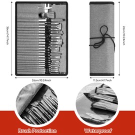 Paint Brush Set: 26 Pcs Nylon Paint Brushes Sets for Kids, Adults and Beginners, Professional Artist Series with Angled, Round, Flat, Detail, Fan Paintbrush for Oil, Acrylic and Watercolor Painting