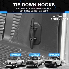 Forccord 4-PCS Bed Tie Down Hooks Fit for 2002-2008 Ram 1500 2500 3500, 2019-2020 Dodge Ram 2500 New Body Style Truck Replacement of 55276735AB