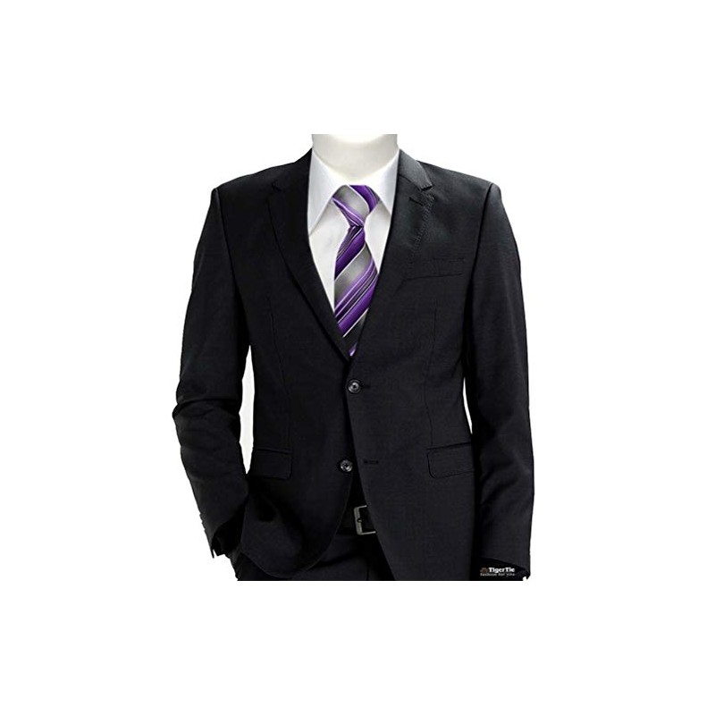 TigerTie Children tie necktie in lila Lilac anthracite silver gray