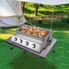 KONKENIE 4 Burners BBQ Propane LPG Gas Grill Portable Stainless