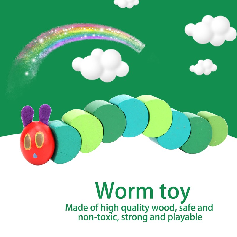 5PCS Children's Wooden Worm Toy Hungry Caterpillar Early Education Blocks