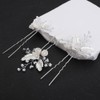 Denifery 3 Pieces Silver Flower Bride Wedding Hair Pins Leaf
