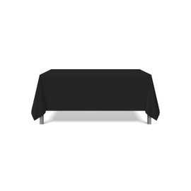 Pomp Black 70" x 120" Inch Premium Polyester Tablecloth | Wrinkle + Stain Resistant Easy Care Fabric | Fits 6FT or 8FT Rectangle Table