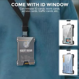 RFID-Blocking Aluminum Card Holder – Slim Pop-Up Metal Wallet for Men & Women, Holds 6 Cards, Quick Access, Minimalist Credit Card Case (Gray)