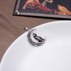 JZMSJF S925 Sterling Silver Celtic Knot Moon Black Cat Pendant