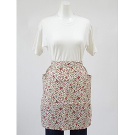 Luna Panda 50821 (Made in Japan) (A long-established new classic) ☆ Flower pattern salon popular NO 1 ☆ Cute small flower pattern short length salon apron (front kake Garson Women's regular ladies