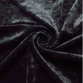 Fancy Textiles Premium Glitz Crushed Velvet Stretch Velour Fabric Material 60'' Wide (Black, 2 Meter)
