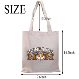 PLITI Guinea Pig Tote Bag Funny Medium Guinea Pig Mom Tgu Waterproof and Easy Clean Unisex Adult Women who value style and versatility, Guinea Pig Mom Tgu, M