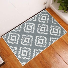 SUSSEXHOME Tetra One Collection 2 x 3 Foot Heavy Duty Low Pile Rug Runner - Ultra-Thin Non Slip Area Rug - Washable Cotton Indoor Rug for Front Door Foyer Rug for Entryway