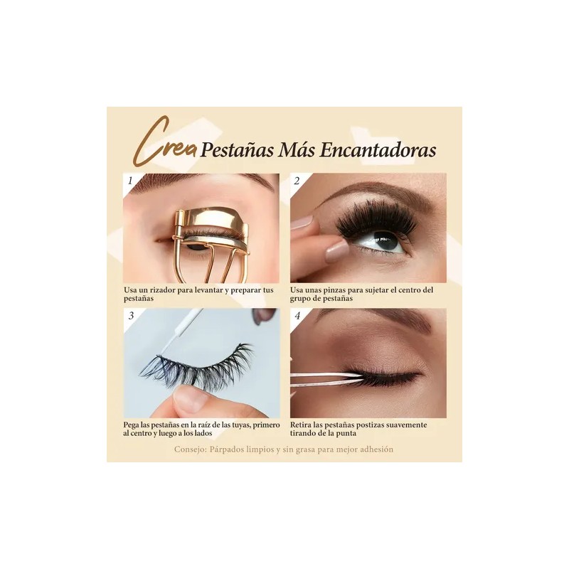 Luminlash Extensiones De Pestañas Postizas 3d Natural 3pcs