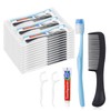 50 Sets Disposable Toothbrushes with Toothpaste Floss Comb Individually Wrapped,