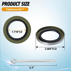 Hitchvoyager 4PCS 1.719" ID x 2.565" OD Trailer Wheel Hub Spindle Double Lip Grease Seal with 4 Cotter Pins for 3500 LB #84 Trailer Axle Dexter Replace 171255TB 10-19