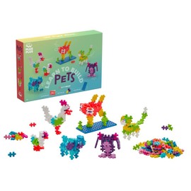 PLUS PLUS Building Blocks Toy - Learn to Build Pets, Includes 250 Colourful Pieces, Baseplate and Inspiring Guidebook, Kids Construction Toys, STEM Learning Resources - Girls and Boys Toys Age 5 Plus