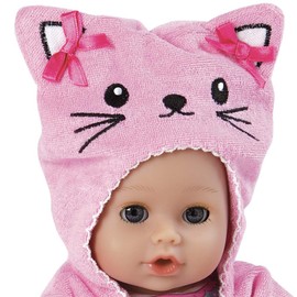 Adora Bath Time Babies Collection, 13" Baby Doll and Clothes Set, Made with Fresh Powder Scent and Exclusive QuickDri Vinyl Body, Birthday Gift For Ages 1+ - Kitty
